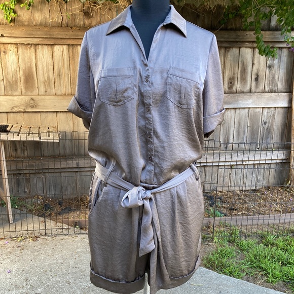 Neutral Satin Finish Romper by Apt 9. - Picture 1 of 7